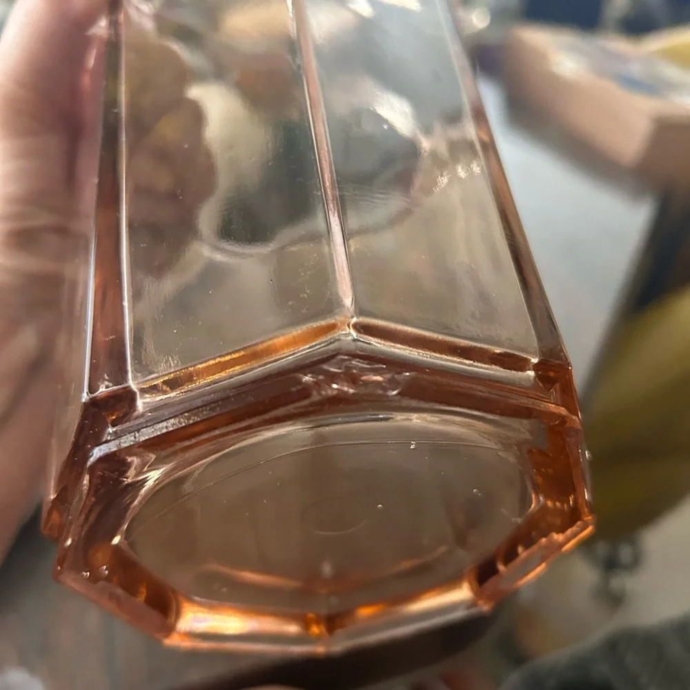 Vintage Pink glass ice bucket with sliver handle